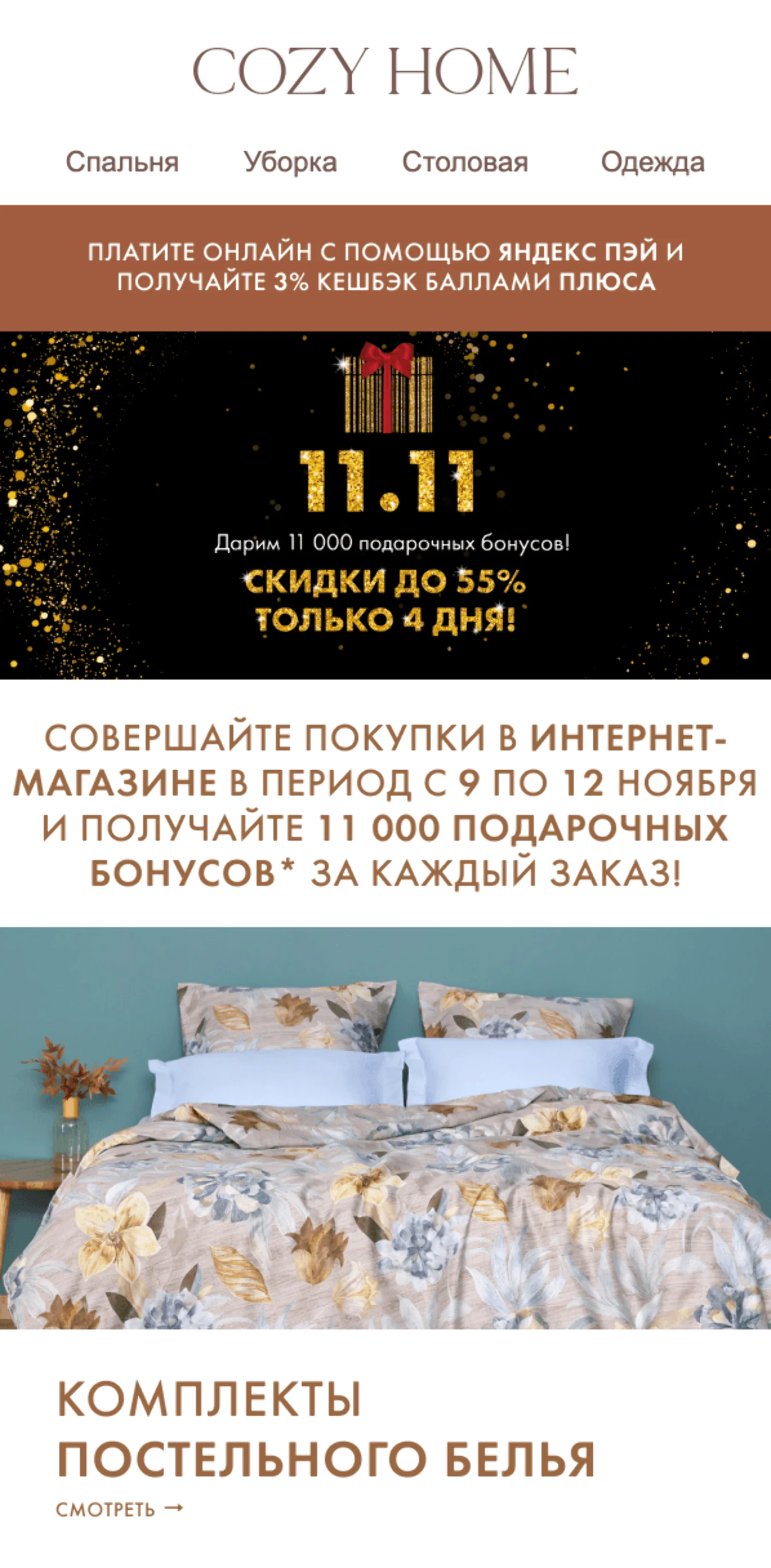 Картинка Email-рассылку об акции отправили дважды: 9 и 11 ноября. В обоих случаях конверсия в заказ по last click была 0,1%