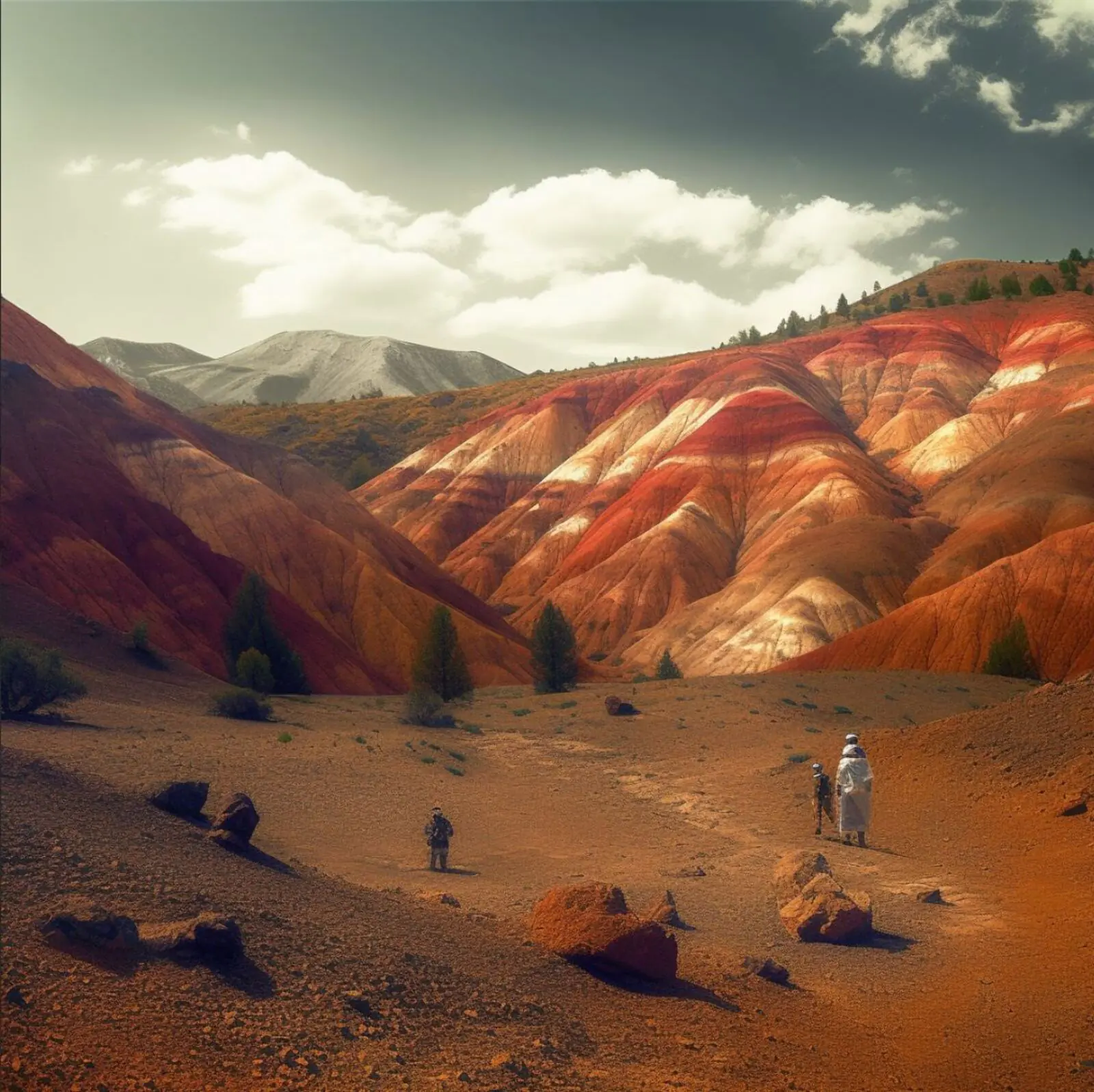 Картинка Изображение по запросу 'Mars on Mars'. Для генерации креатива использовали несколько пейзажей Марса