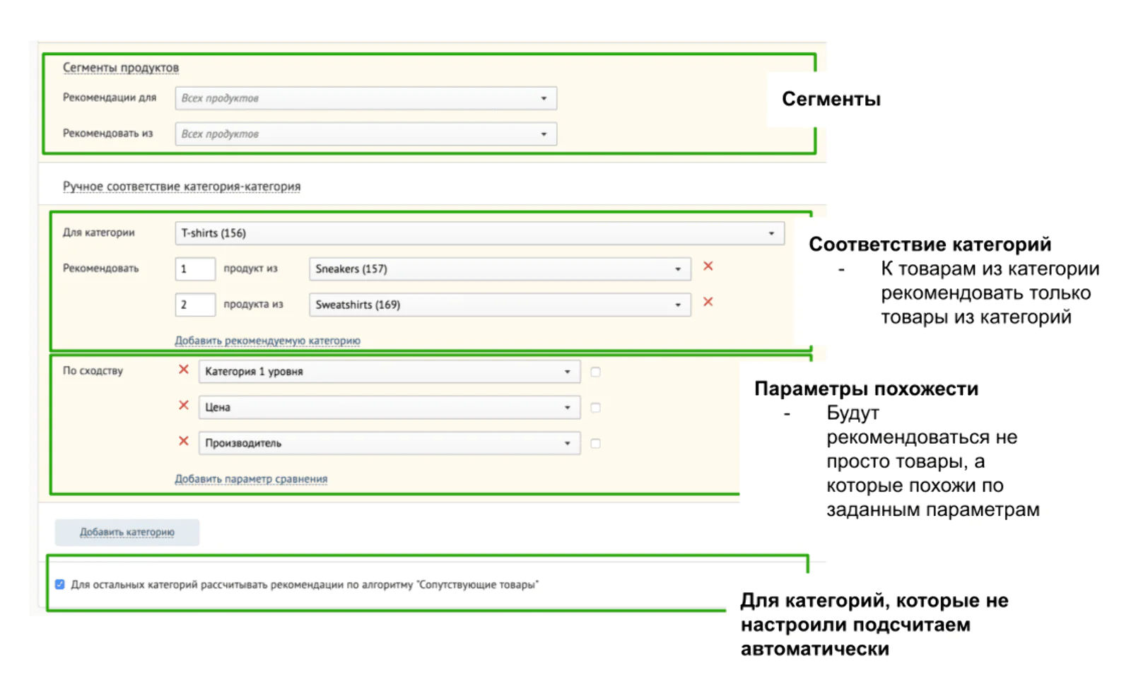 Алгоритм «Ручное соответствие категория–категория»