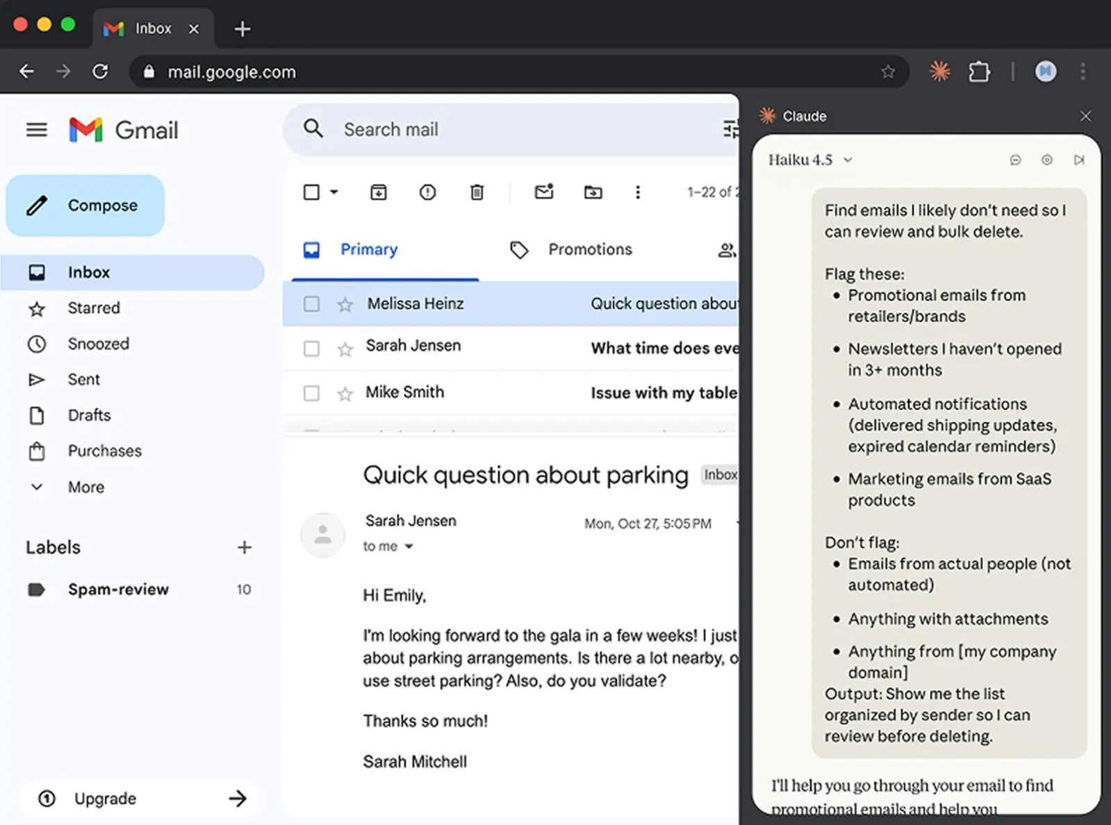 Расширение Claude для Chrome — чат сбоку экрана, в котором можно давать нейросети команды, как в обычном диалоге