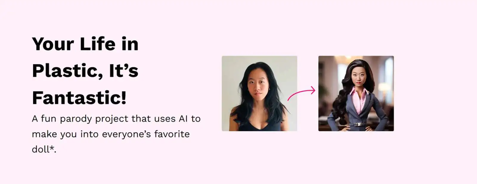 Картинка На сайте «Барбими» можно превратить свое фото в портрет в стиле культовой куклы