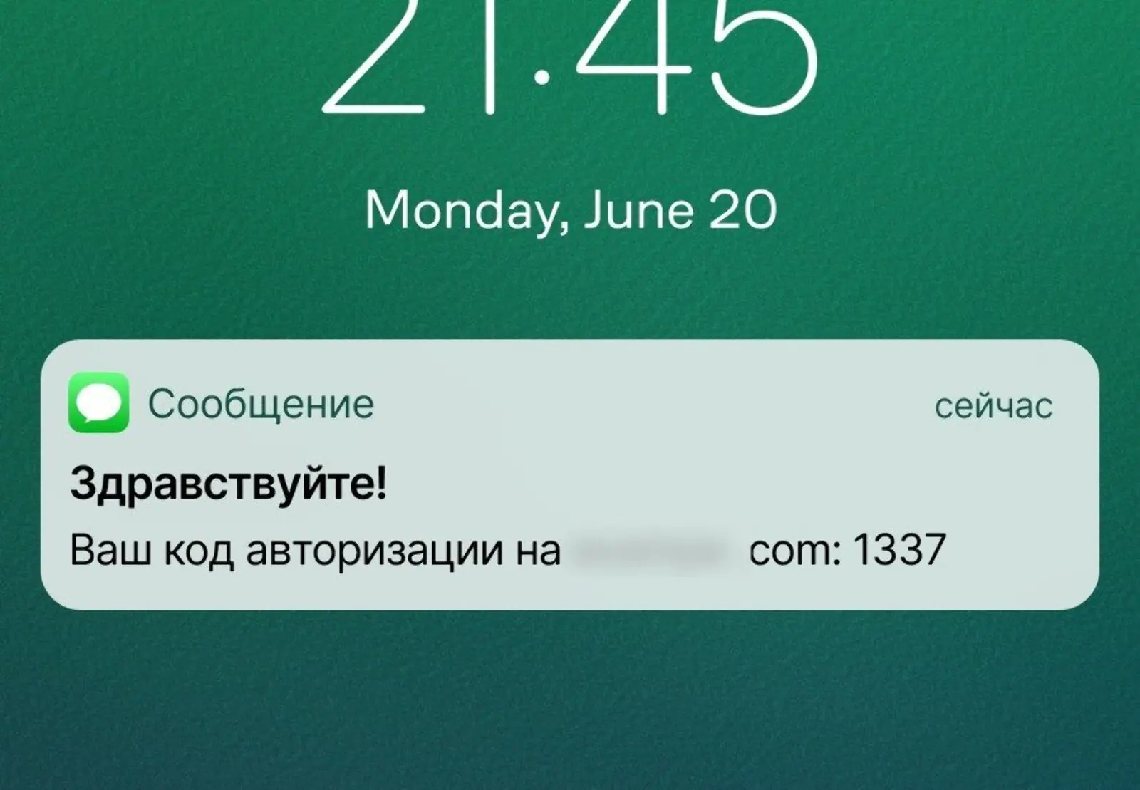Картинка Транзакционное SMS сообщает только пароль для входа на сайт, который клиент, скорее всего, запросил сам