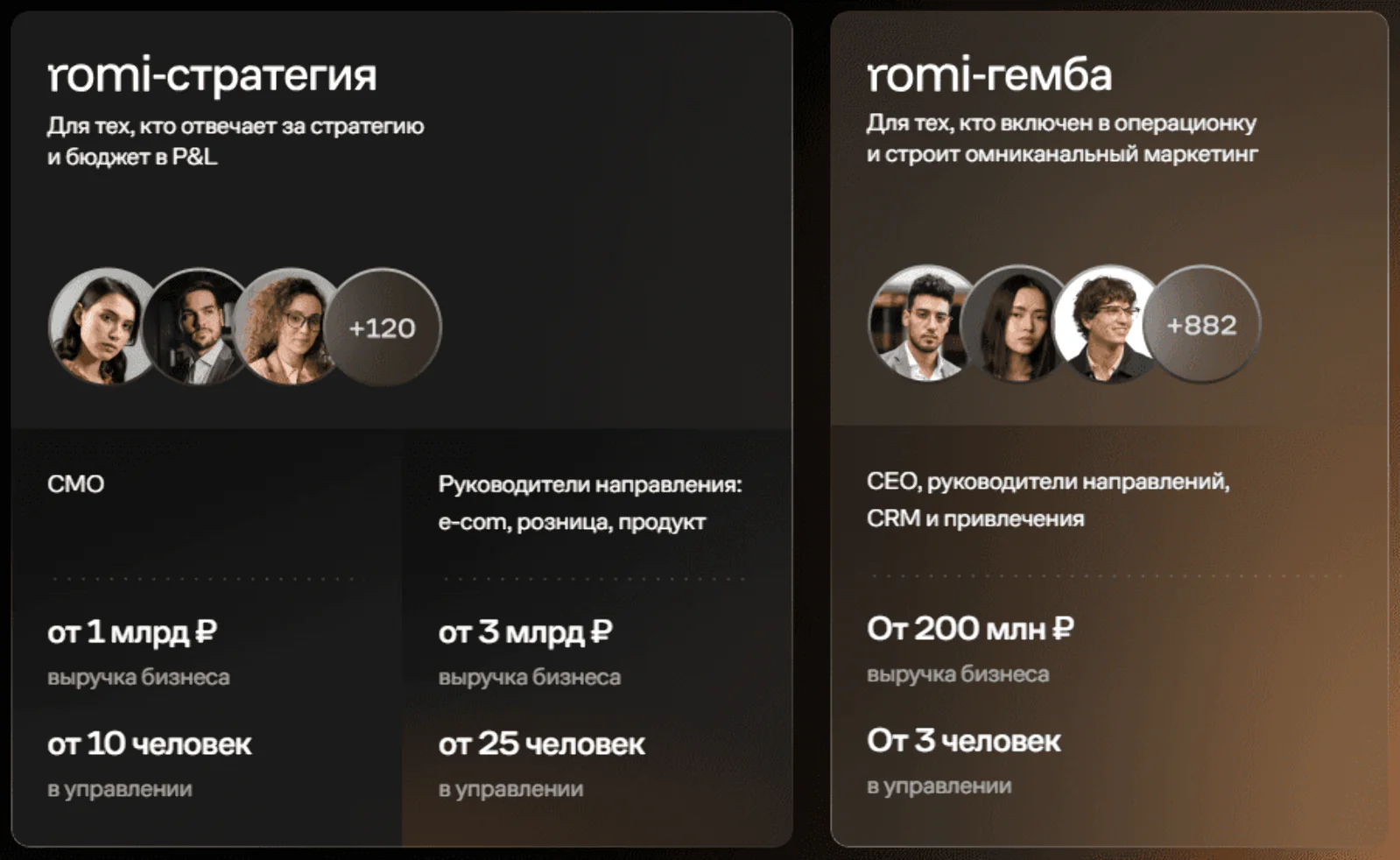 В ROMI Community два трека — для директоров-стратегов и управленцев, которые больше вовлечены в операционную деятельность
