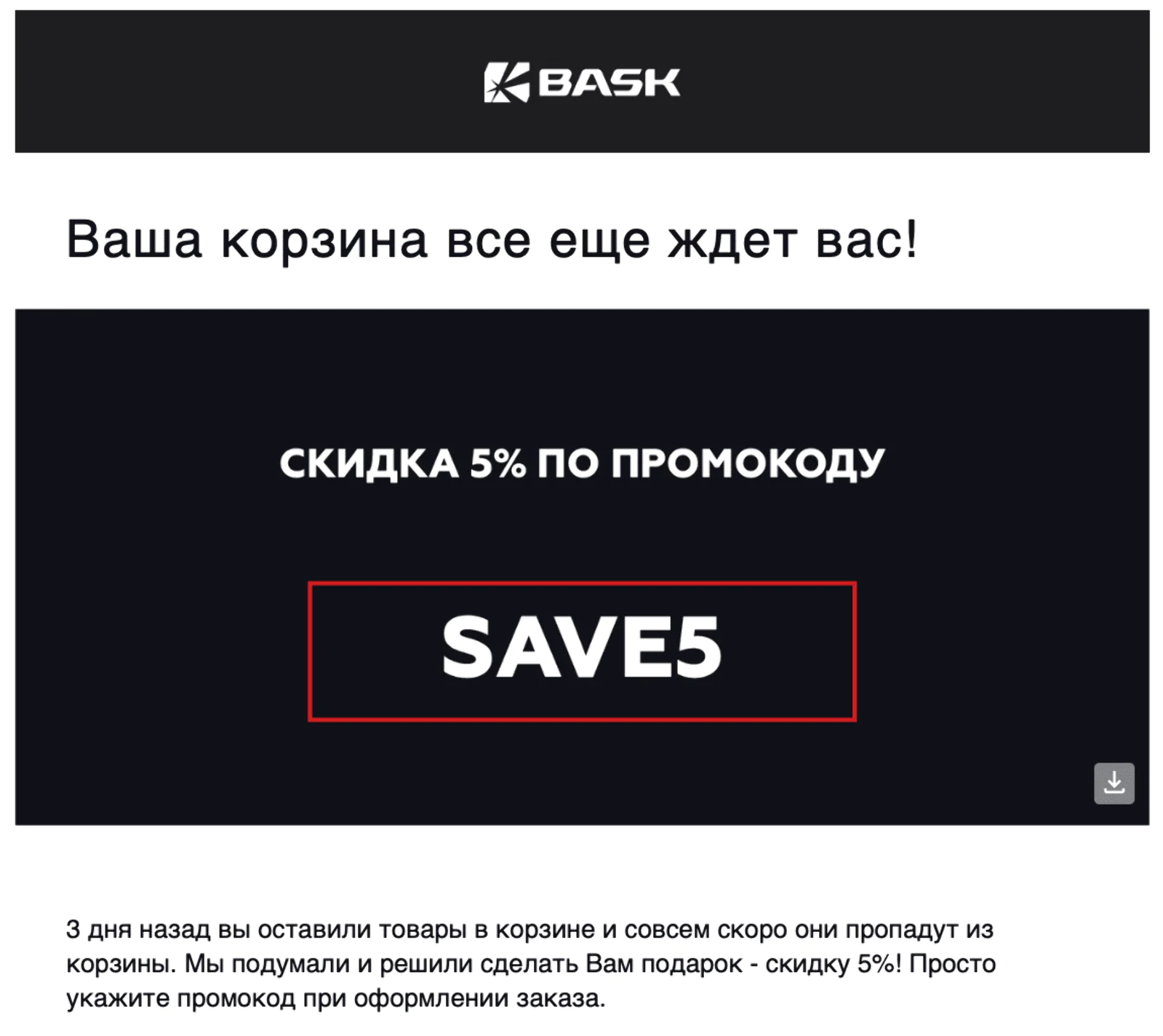 Картинка Bask персонализирует рассылку на основе профилей клиентов в CDP, куда подтягиваются данные с сайта: дата рождения, просмотр товаров, брошенная корзина, избранное