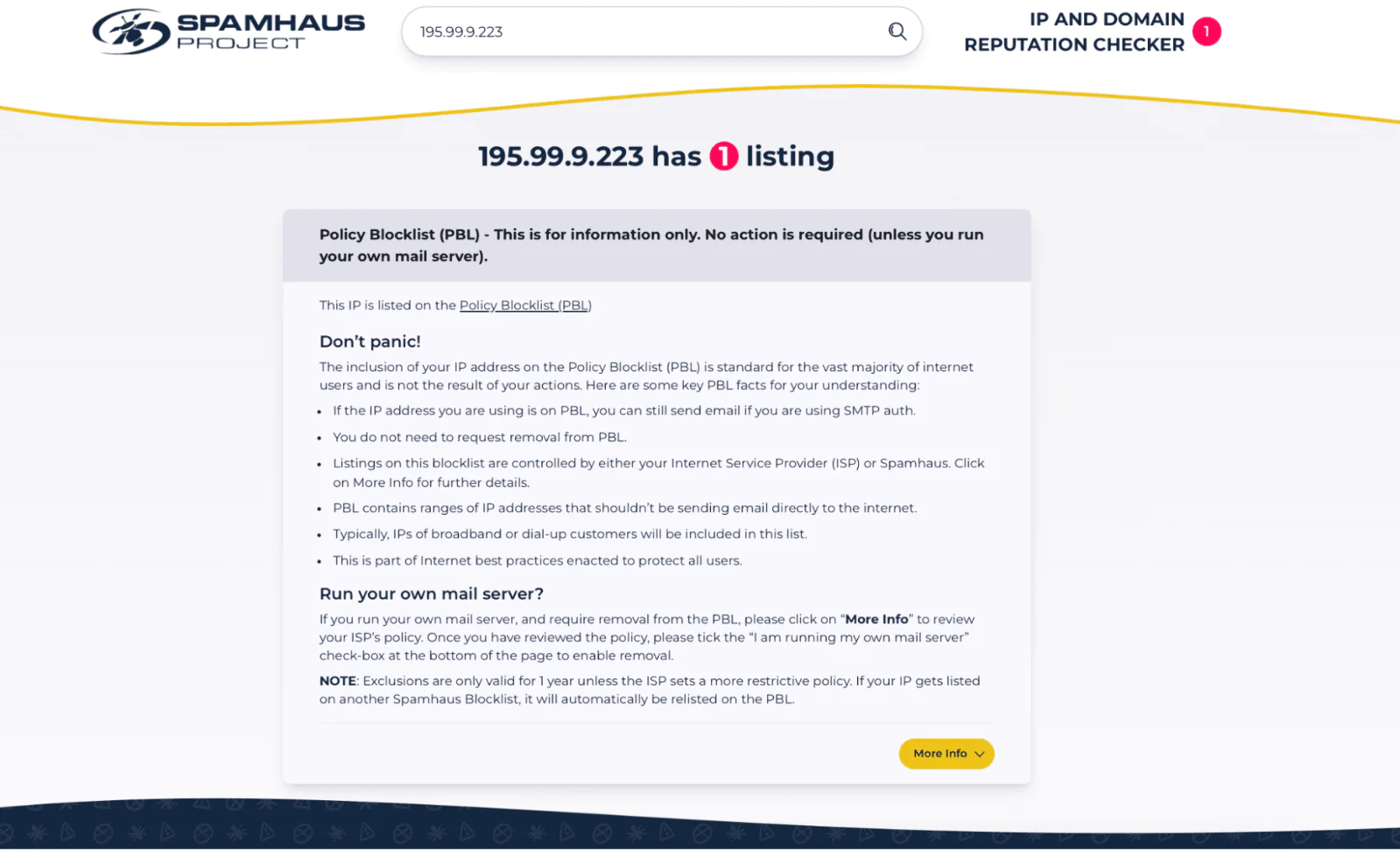 Картинка Если IP или домен числятся в черных списках, сервис покажет предупреждение