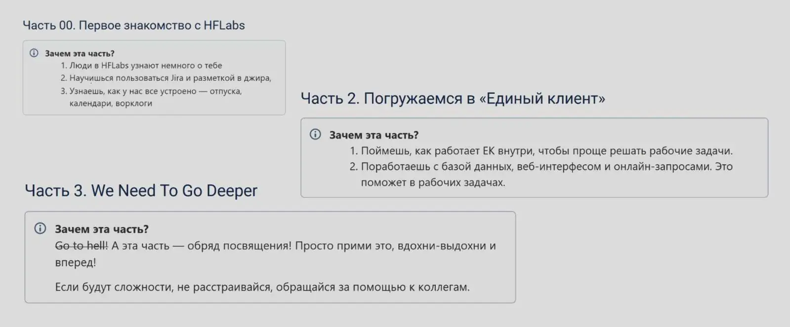Go to hell! — в онбординг-квесте HFLabs есть место юмору