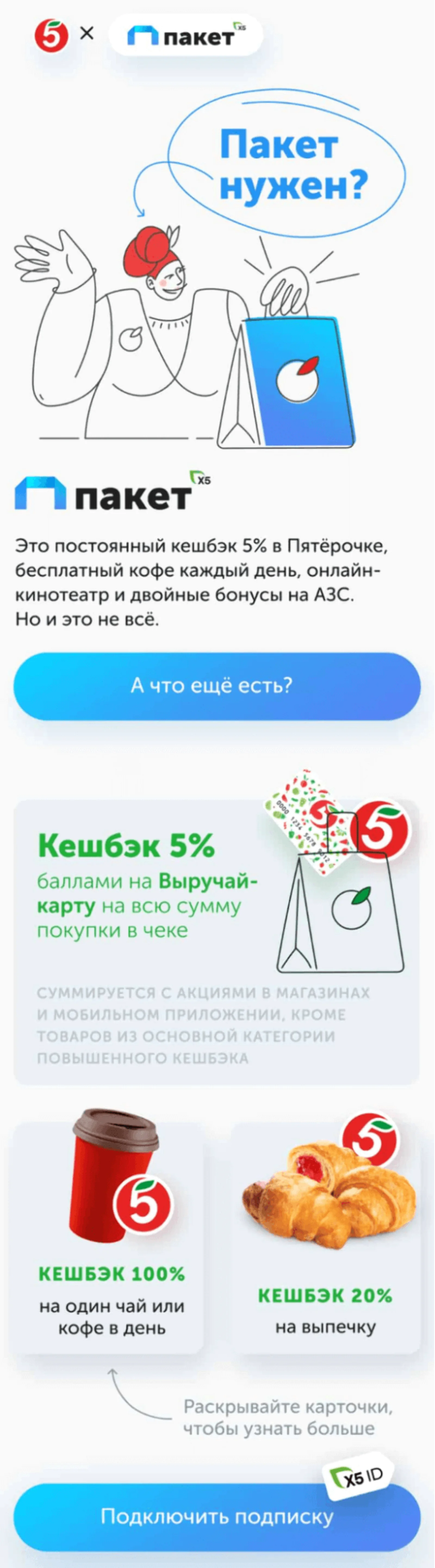 Чтобы привлечь подписчиков в новый сервис, в X5 Group протестировали более 200 разных вариантов писем, каналов коммуникаций и разных предложений для клиентов